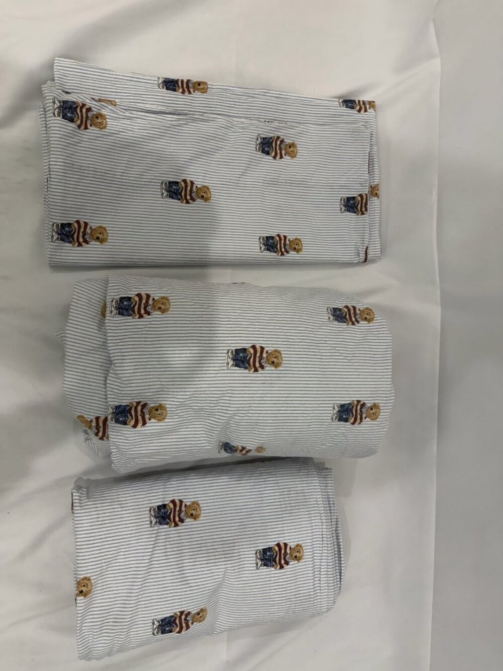 Ralph Lauren Polo Bear Rugby Stripe King Sheet Set